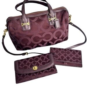 Coach Taylor Op Art Purse Set Matching Wallet Accessories Crossbody